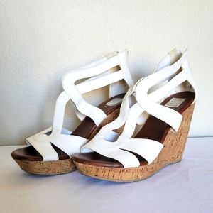 White Wedge Heel Sandals